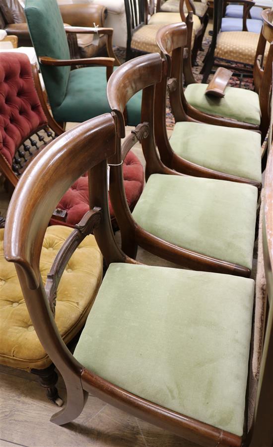 A set of six William IV mahogany dining chairs